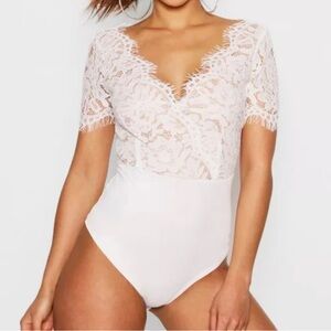 Bodysuit Boohoo white